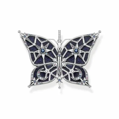 Pre-owned Thomas Sabo Anhänger Schmetterling Stern & Mond, 925 Sterlingsilber, Pe925-945-7