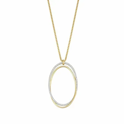 Pre-owned Esprit Collection Damen Kette Collier Silber Gold Zirkonia Antheia Elnl93128b800