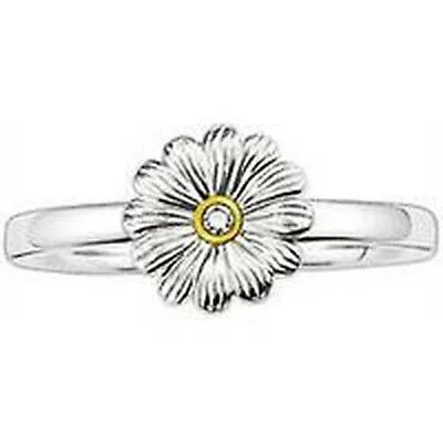 Pre-owned Thomas Sabo Ring Diamant 925er Sterlingsilber Blume Gr.52 Sd_tr0002-179-14-52