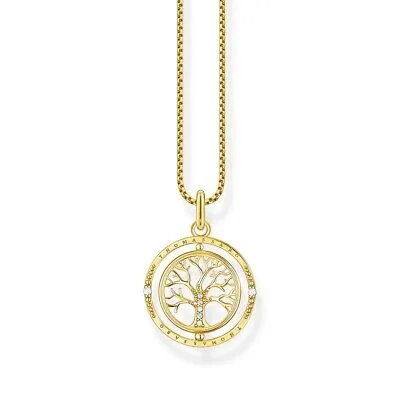 Pre-owned Thomas Sabo Ke2148-414-14 Kette Mit Anhänger Tree Of Love Silber Vergoldet 45...