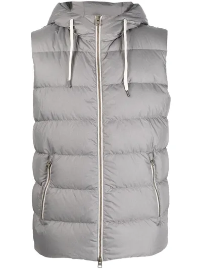 Herno Padded Sleeveless Gilet In Grey