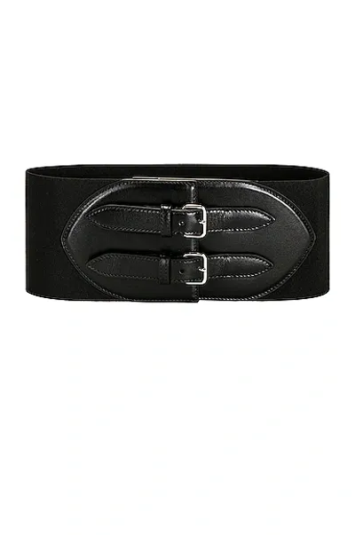 Alaïa Buckled Leather Corset Belt In Noir