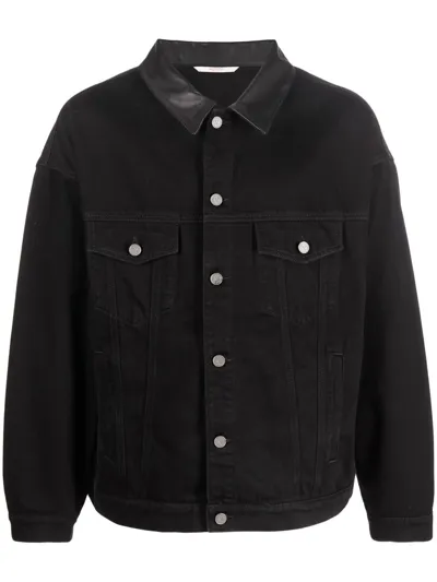 Valentino Garavani Logo-embossed Panelled Jacket In Black