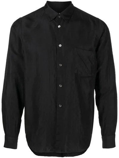 Black Comme Des Garçons Embroidered Paisley-pattern Shirt In Black