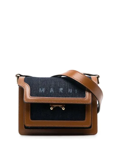 Marni Calf Leather Cross-body Bag In Blue