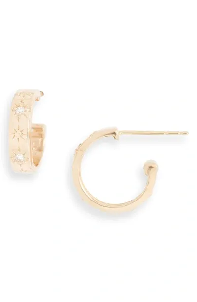 Anzie Starburst Hoop Earrings In Diamond