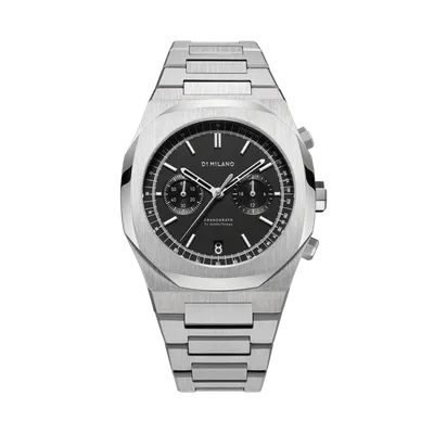 D1 Milano Watch Chronograph 41.5 Mm In Black/silver