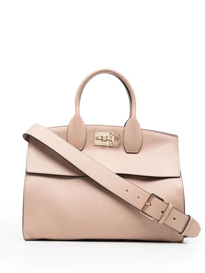 Ferragamo The Studio Soft Tote Bag In Neutrals