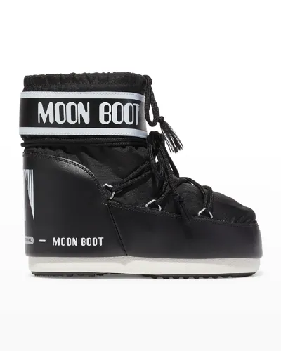 Moon Boot Classic Bicolor Lace-up Short Snow Boots In Schwarz 1