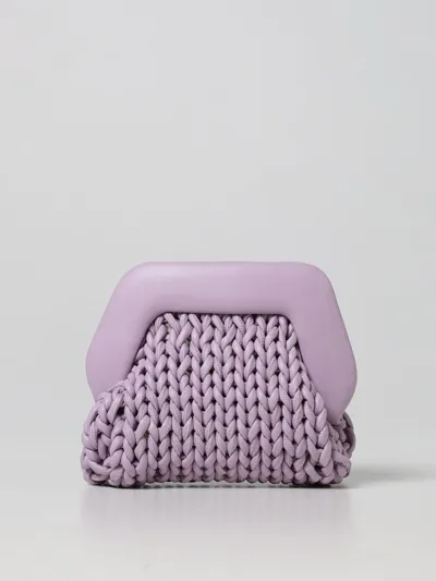 Themoirè Geo Mini Woven Crossbody Bag In Pink & Purple