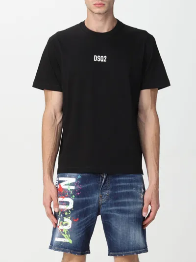 Dsquared2 T-shirt With Dsq2 Print In Black