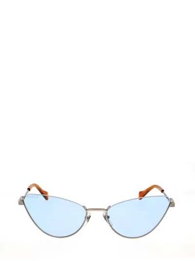 Gucci Eyewear Cat In Silver