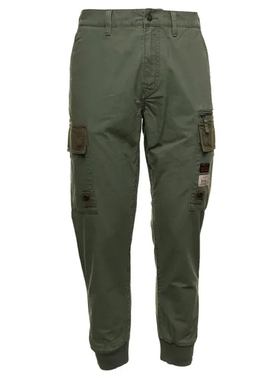 Evisu Men's Green Cotton Pants