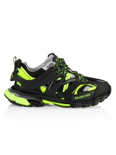 Balenciaga Black And Neon Yellow Track Low-top Sneakers