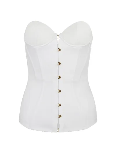 Agent Provocateur Mercy Satin Corset In Ivory