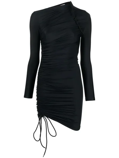 Balenciaga Drawstring-detailed Minidress In Black