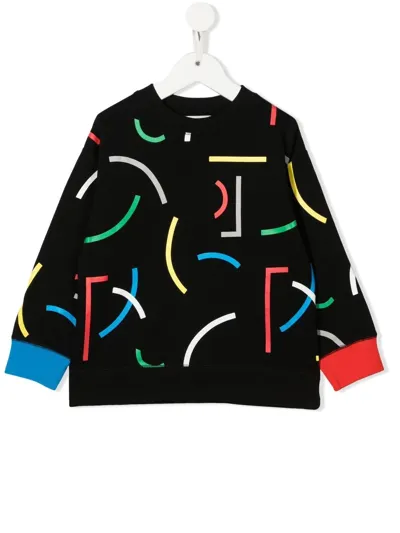 Stella Mccartney Kids' Abstract-print Cotton Sweatshirt In Black