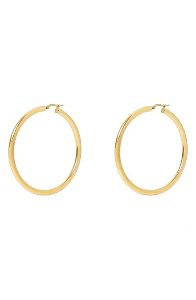 Argento Vivo Sterling Silver Large Tubular Hoop Earrings In Gold