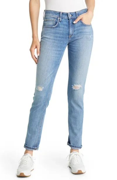 Rag & Bone Dre Low Rise Slim Boyfriend Jeans In Blue