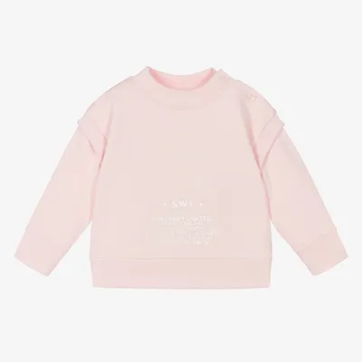 Burberry Babies' Girls Pink Logo Sketch Sweatshirt In Alabaster Pink