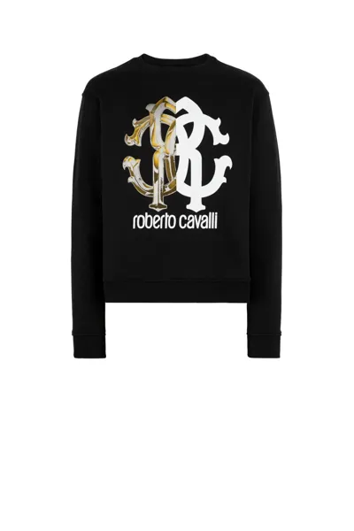 Pre-owned Roberto Cavalli Rc Monogram-print Cotton Sweatshirt