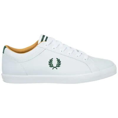 Pre-owned Fred Perry Sneaker Herren Baseline B1228 White Leder Logo Schuhe Laufschuhe