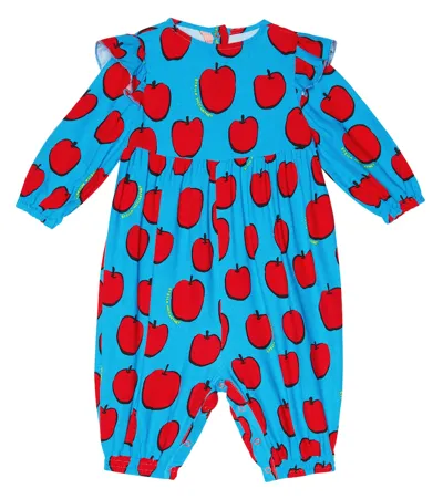 Stella Mccartney Baby Printed Ruffled Onesie In Blue