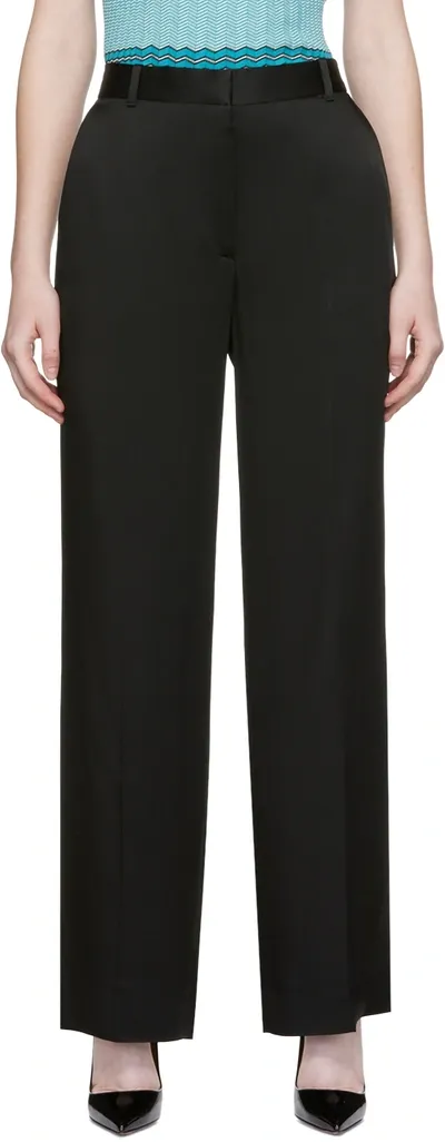 Victoria Beckham Straight-leg Mid-rise Satin Trousers In Black