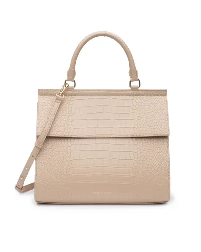 Modern Picnic The Large Luncher Grained Vegan Leather Bag In Cream