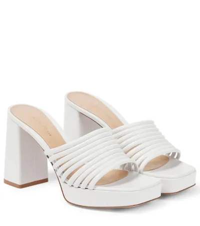 Gianvito Rossi Lena 95 Leather Mules In White