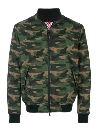 Mc2 Saint Barth Camouflage Print Mid Season Jacket In Black