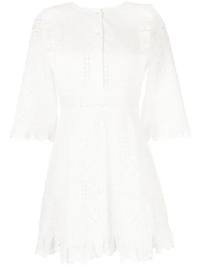 Twinset Broderie Anglaise Cotton Dress In White