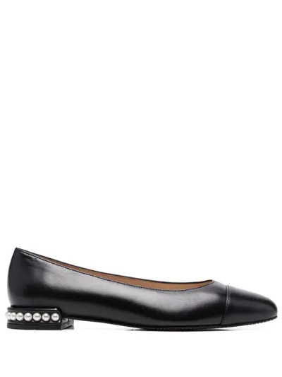 Stuart Weitzman Pearl Flat Ballerinas In Black