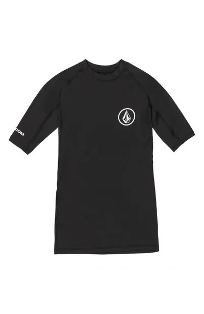 Volcom Lido Performance Short Sleeve Rashguard In Black