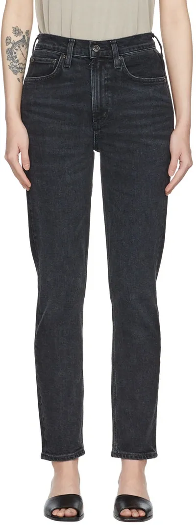 Agolde Black Merrel Jeans In Nightfall (washed Bl