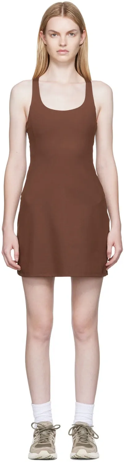 Girlfriend Collective Brown Paloma Dress In Earth