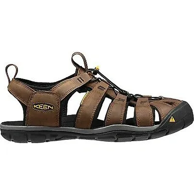 Pre-owned Keen Clearwater Cnx Leather Herren Schuhe Sandalen - Dark Earth Black