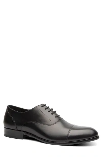 Gordon Rush Adams Leather Cap Toe Derby Loafers In Black