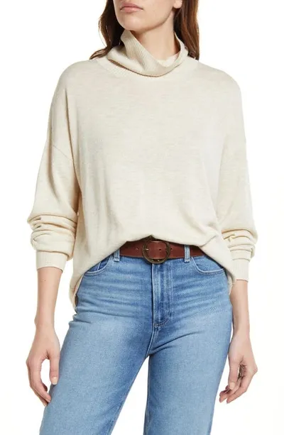 Treasure & Bond Turtleneck Sweater In Beige Oatmeal Light Heather