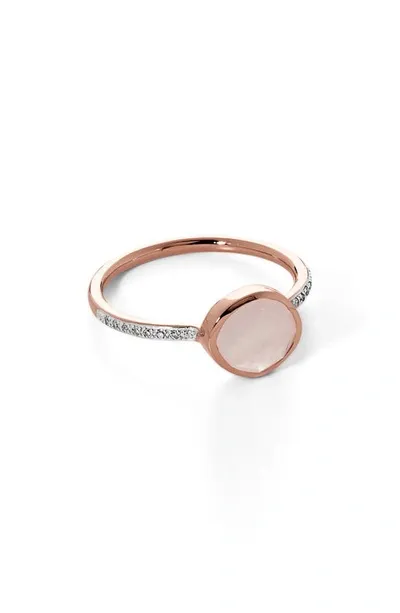 Monica Vinader Siren Pavé Diamond Stacking Ring In Rose Gold