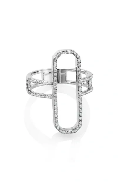 Monica Vinader Naida Pavé Diamond Cocktail Ring In Sterling Silver