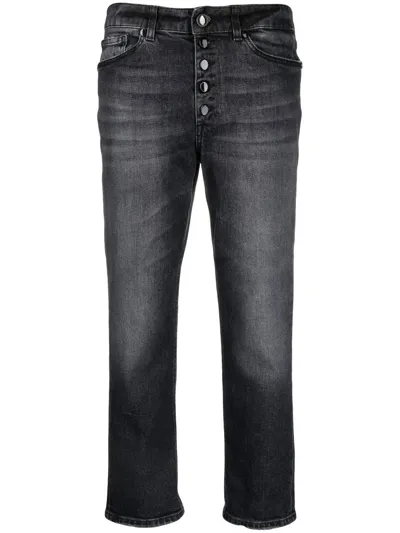 Dondup Straight-leg Cropped Jeans In Schwarz