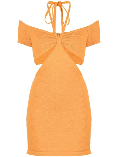 Cult Gaia Annabel Cut-out Detail Knitted Dress In Orange