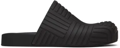 Bottega Veneta The Slider Intrecciato-embossed Rubber Slides In Black