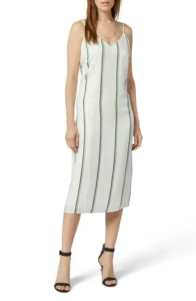 Equipment Aita Stripe Silk Midi Dress In Nature White Multi Rayure