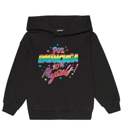 Balenciaga Kids Black Hoodie With Front Print