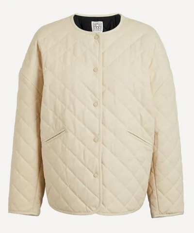 Totême Quilted Organic Cotton Canvas Jacket In Light Hay