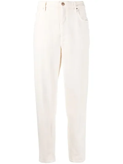 Brunello Cucinelli Straight-leg Cut Trousers In Bianco