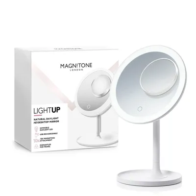 Magnitone London Light Up Daylight Desktop Mirror - White