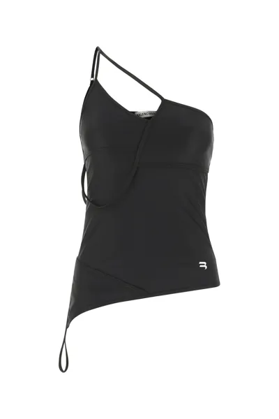 Balenciaga Asymmetric Strap Detail Camisole In Black